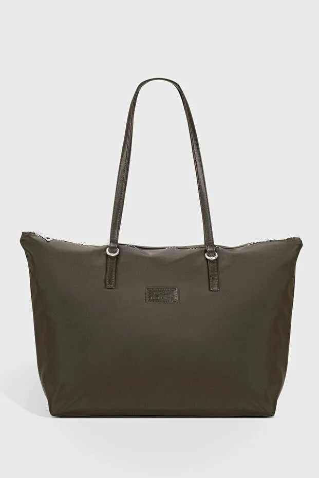 Khaki Large Capacity Water Resistant Shopper Bag For Women